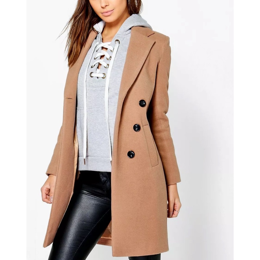 Boohoo Camel Blazer Coat